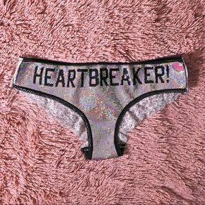 VS PINK Heartbreaker Iridescent Bling Panty L